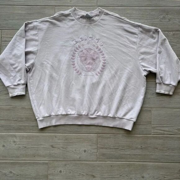 Adidas Womens Light Purple Embroidered Tennis Academy Crewneck Sweatshirt Medium - Picture 1 of 8